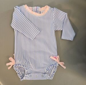 Ruffle Butts Baby Girl Rash Guard One Peice Size 3-6 Mo